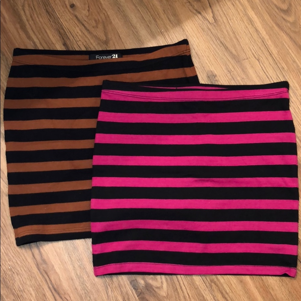 2 Striped Forever 21 skirts